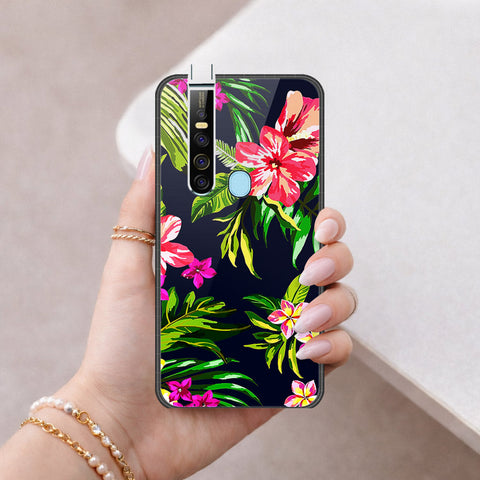 Tecno Camon 15 Pro Cover - Floral Series - HQ Ultra Shine Premium Infinity Glass Soft Silicon Borders Case