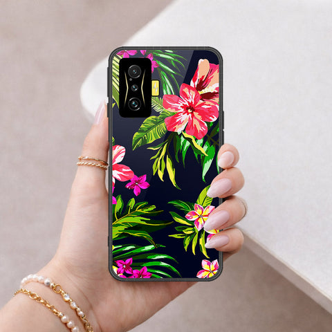 Xiaomi Poco F4 GT Cover - Floral Series - HQ Ultra Shine Premium Infinity Glass Soft Silicon Borders Case