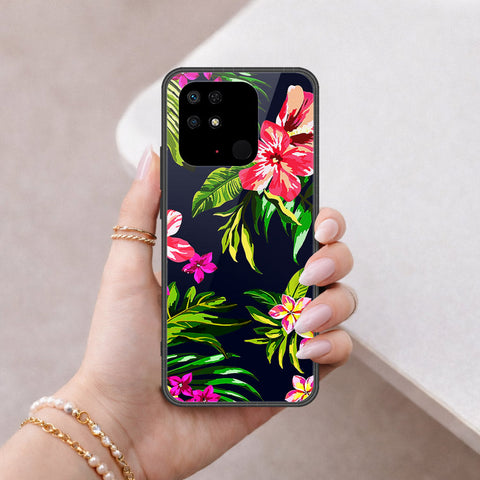 Xiaomi Redmi 10A Cover - Floral Series - HQ Ultra Shine Premium Infinity Glass Soft Silicon Borders Case