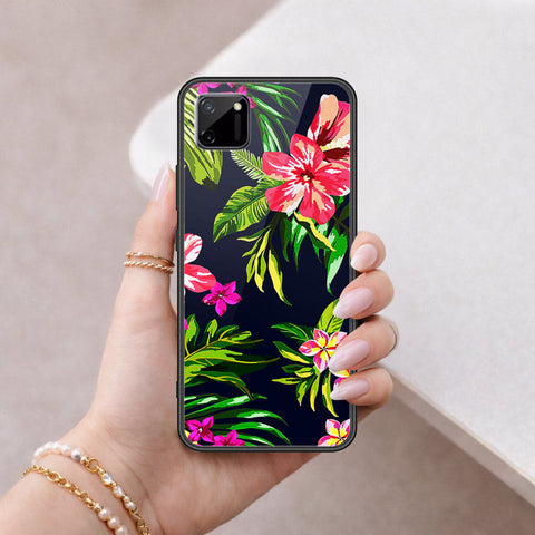 Realme C11 Cover - Floral Series - HQ Ultra Shine Premium Infinity Glass Soft Silicon Borders Case