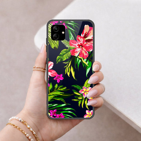 Samsung Galaxy A04e Cover - Floral Series - HQ Ultra Shine Premium Infinity Glass Soft Silicon Borders Case