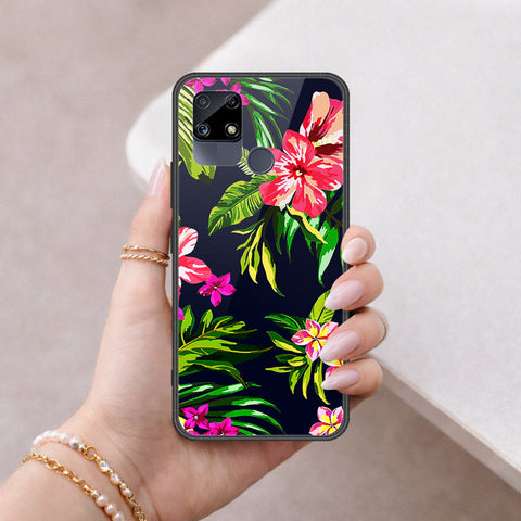 Realme Narzo 30 Cover - Floral Series - HQ Ultra Shine Premium Infinity Glass Soft Silicon Borders Case