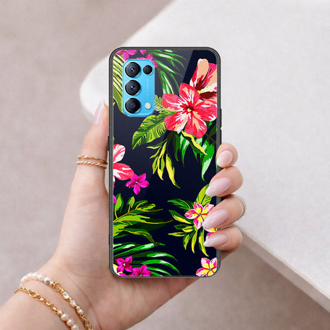Oppo Reno 5 4G Cover - Floral Series - HQ Ultra Shine Premium Infinity Glass Soft Silicon Borders Case