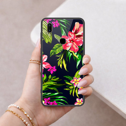 Vivo Z3 Cover - Floral Series - HQ Ultra Shine Premium Infinity Glass Soft Silicon Borders Case