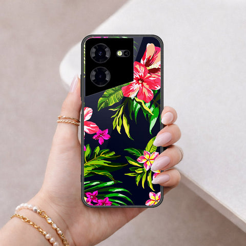 Tecno Pova 5 Pro Cover - Floral Series - HQ Ultra Shine Premium Infinity Glass Soft Silicon Borders Case