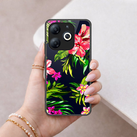 itel P55 4G Cover - Floral Series - HQ Ultra Shine Premium Infinity Glass Soft Silicon Borders Case