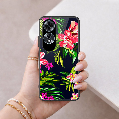 Oppo A60 Cover - Floral Series - HQ Ultra Shine Premium Infinity Glass Soft Silicon Borders Case