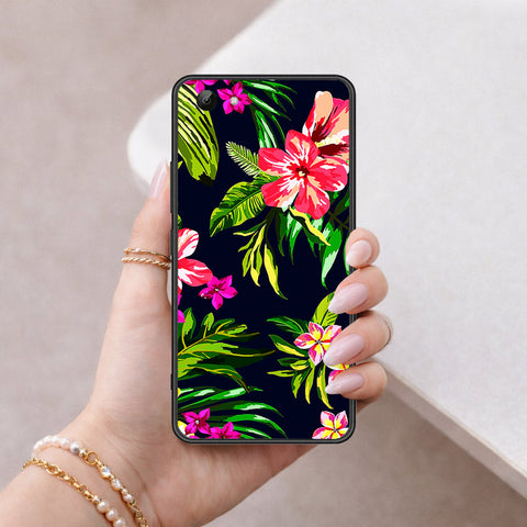 Vivo Y81 Cover - Floral Series - HQ Ultra Shine Premium Infinity Glass Soft Silicon Borders Case