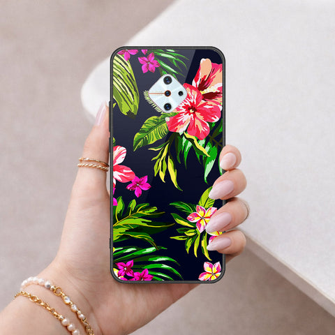 Vivo Y9s Cover - Floral Series - HQ Ultra Shine Premium Infinity Glass Soft Silicon Borders Case