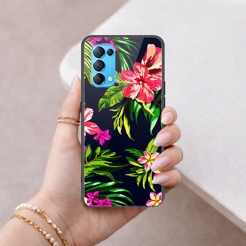 Oppo Reno 5 5G Cover - Floral Series - HQ Ultra Shine Premium Infinity Glass Soft Silicon Borders Case