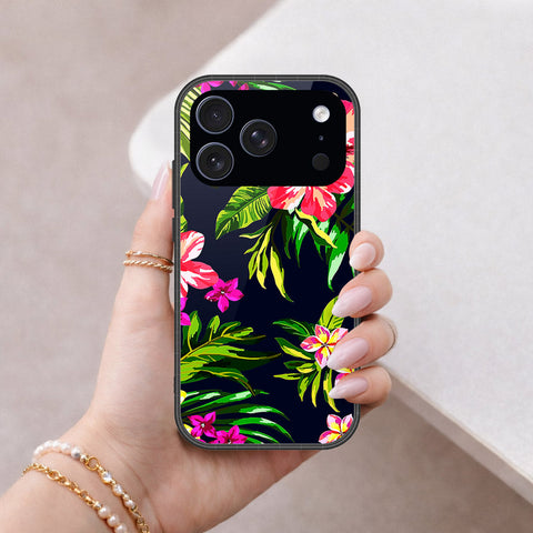 iPhone 18 Pro Max - Floral Series - HQ Ultra Shine Premium Infinity Glass Soft Silicon Borders Case