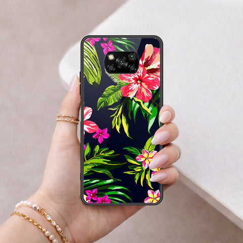 Xiaomi Poco X3 Cover - Floral Series - HQ Ultra Shine Premium Infinity Glass Soft Silicon Borders Case