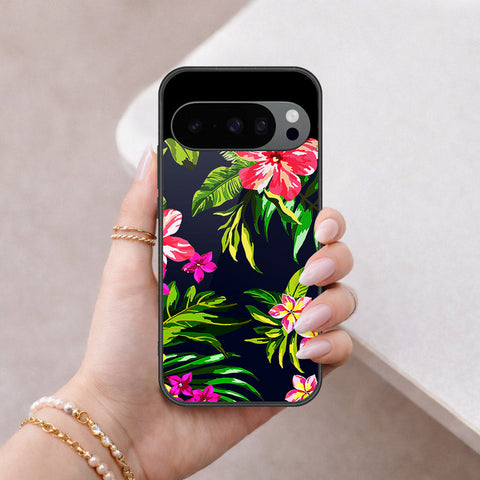 Google Pixel 9 Pro Cover - Floral Series - HQ Ultra Shine Premium Infinity Glass Soft Silicon Borders Case