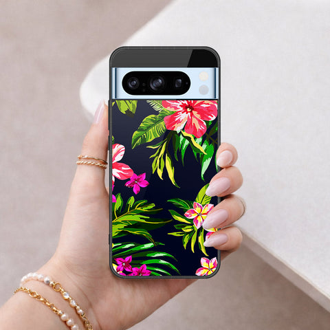 Google Pixel 8 Pro Cover - Floral Series - HQ Ultra Shine Premium Infinity Glass Soft Silicon Borders Case