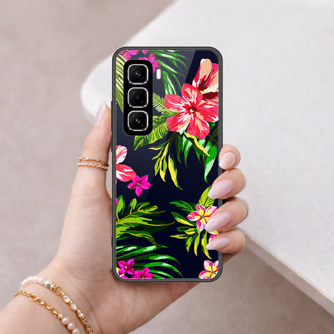Infinix Hot 60 Pro Cover - Floral Series - HQ Ultra Shine Premium Infinity Glass Soft Silicon Borders Case