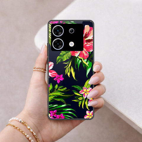 Infinix Zero 30 5G Cover - Floral Series - HQ Ultra Shine Premium Infinity Glass Soft Silicon Borders Case