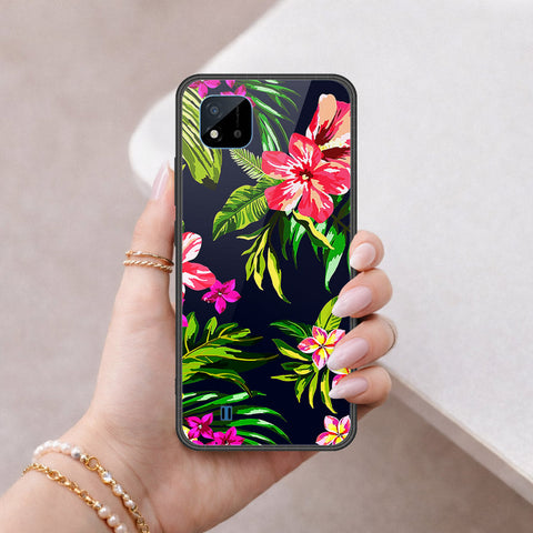 Realme C20A Cover - Floral Series - HQ Ultra Shine Premium Infinity Glass Soft Silicon Borders Case