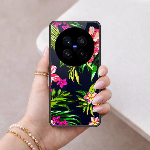 Vivo V7 Plus Cover - Floral Series - HQ Ultra Shine Premium Infinity Glass Soft Silicon Borders Case
