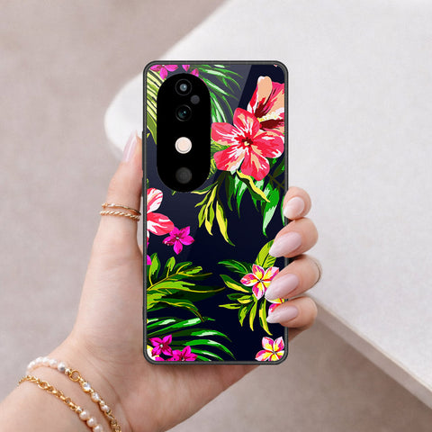 Vivo S19 Cover - Floral Series - HQ Ultra Shine Premium Infinity Glass Soft Silicon Borders Case