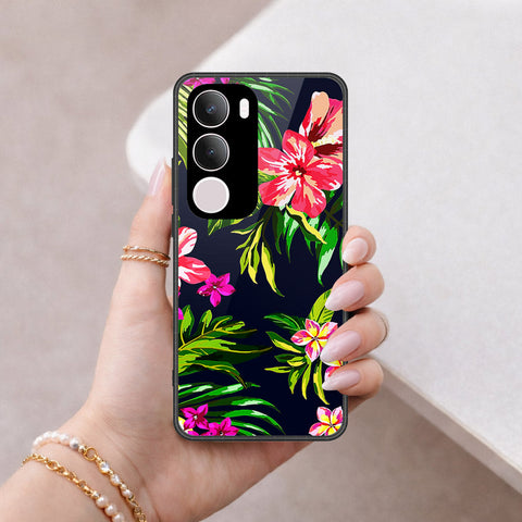 Vivo Y19 5G Cover - Floral Series - HQ Ultra Shine Premium Infinity Glass Soft Silicon Borders Case
