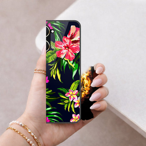 Vivo Y18 Cover - Floral Series - HQ Ultra Shine Premium Infinity Glass Soft Silicon Borders Case