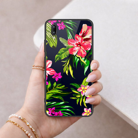 Vivo Y91 (Without Logo Hole) Cover - Floral Series - HQ Ultra Shine Premium Infinity Glass Soft Silicon Borders Case