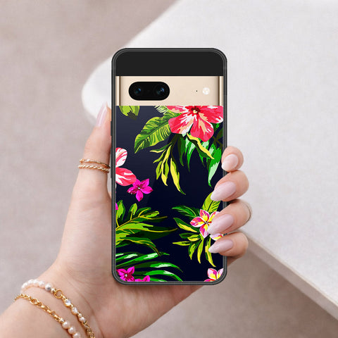 Google Pixel 7 Cover - Floral Series - HQ Ultra Shine Premium Infinity Glass Soft Silicon Borders Case