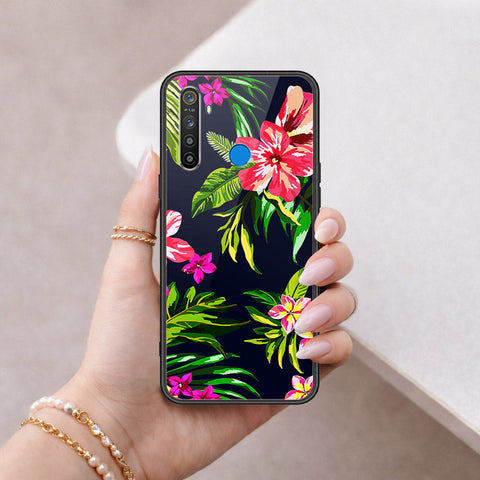 Realme Narzo 10 Cover - Floral Series - HQ Ultra Shine Premium Infinity Glass Soft Silicon Borders Case