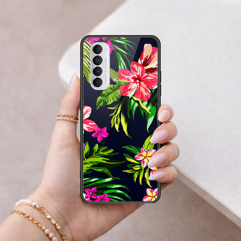 Oppo Reno 4 Pro Cover - Floral Series - HQ Ultra Shine Premium Infinity Glass Soft Silicon Borders Case