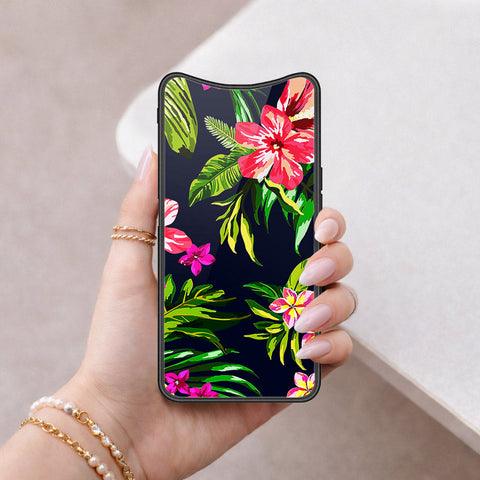 Oppo Find X Cover - Floral Series - HQ Ultra Shine Premium Infinity Glass Soft Silicon Borders Case