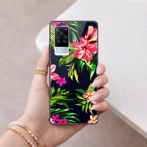 Vivo X60 Pro Cover - Floral Series - HQ Ultra Shine Premium Infinity Glass Soft Silicon Borders Case