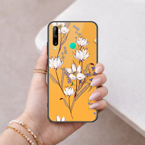Huawei Y7P Cover - Floral Series - HQ Ultra Shine Premium Infinity Glass Soft Silicon Borders Case