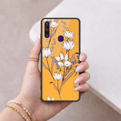 Huawei Y6p Cover - Floral Series - HQ Ultra Shine Premium Infinity Glass Soft Silicon Borders Case