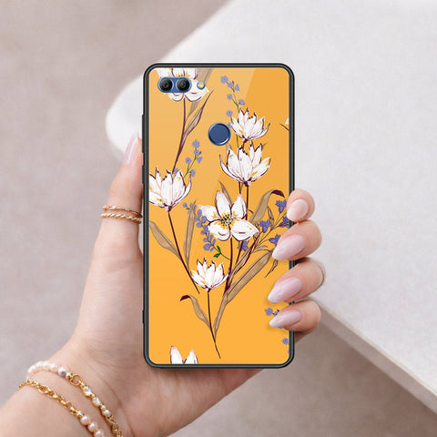 Huawei Y9 Prime 2018 Cover - Floral Series - HQ Ultra Shine Premium Infinity Glass Soft Silicon Borders Case