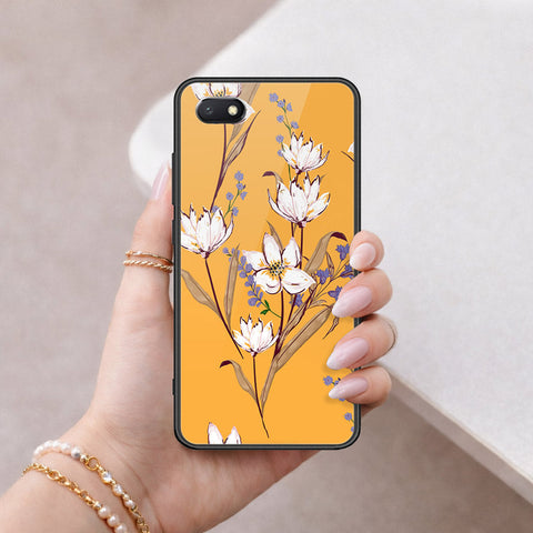 Huawei Y5 Prime 2018 Cover - Floral Series - HQ Ultra Shine Premium Infinity Glass Soft Silicon Borders Case