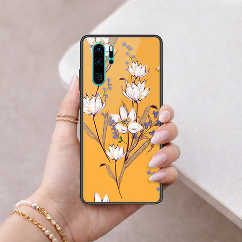 Huawei P30 Pro Cover - Floral Series - HQ Ultra Shine Premium Infinity Glass Soft Silicon Borders Case