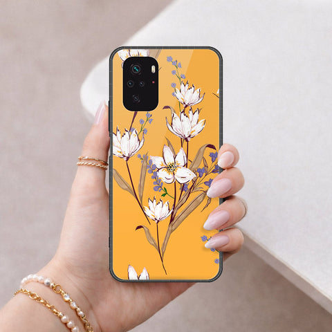 Xiaomi Redmi Note 10 4G Cover - Floral Series - HQ Ultra Shine Premium Infinity Glass Soft Silicon Borders Case