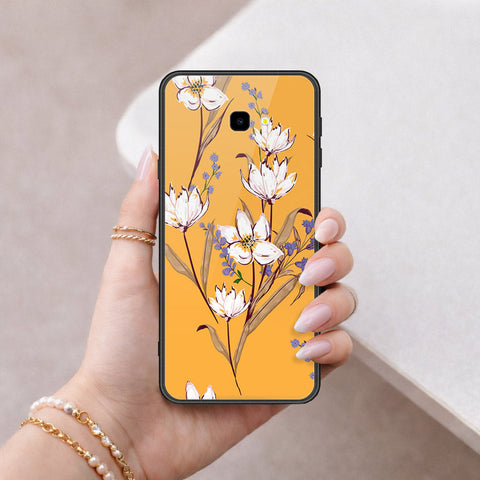 Samsung Galaxy J4 Plus Cover - Floral Series - HQ Ultra Shine Premium Infinity Glass Soft Silicon Borders Case