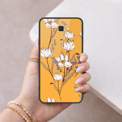 Samsung Galaxy J7 Prime Cover - Floral Series - HQ Ultra Shine Premium Infinity Glass Soft Silicon Borders Case