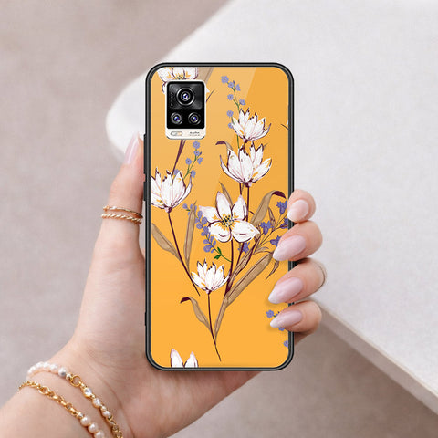 Vivo V20 Cover - Floral Series - HQ Ultra Shine Premium Infinity Glass Soft Silicon Borders Case