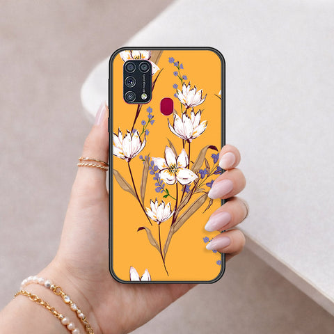 Samsung Galaxy F41 Cover - Floral Series - HQ Ultra Shine Premium Infinity Glass Soft Silicon Borders Case