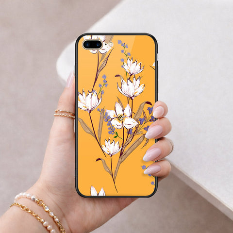 iPhone 8 Plus / 7 Plus - Floral Series - HQ Ultra Shine Premium Infinity Glass Soft Silicon Borders Case