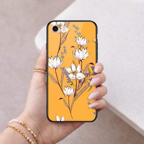 iPhone 8 / 7 - Floral Series - HQ Ultra Shine Premium Infinity Glass Soft Silicon Borders Case