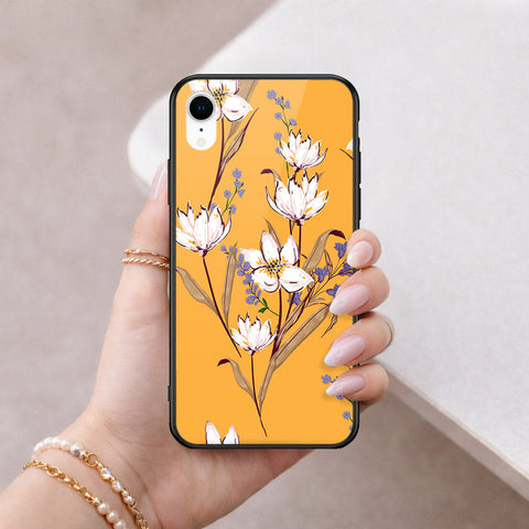 iPhone XR - Floral Series - HQ Ultra Shine Premium Infinity Glass Soft Silicon Borders Case