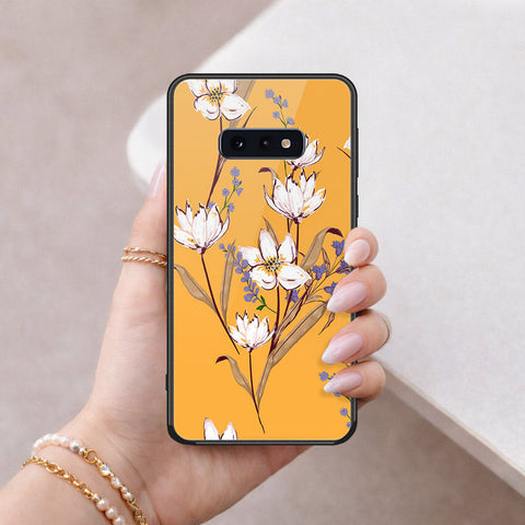 Samsung Galaxy S10e Cover - Floral Series - HQ Ultra Shine Premium Infinity Glass Soft Silicon Borders Case