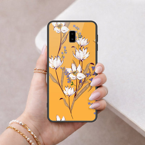 Samsung Galaxy J6 Plus 2018 Cover - Floral Series - HQ Ultra Shine Premium Infinity Glass Soft Silicon Borders Case