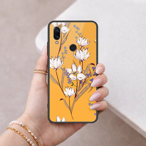 Xiaomi Redmi Note 7 Cover - Floral Series - HQ Ultra Shine Premium Infinity Glass Soft Silicon Borders Case