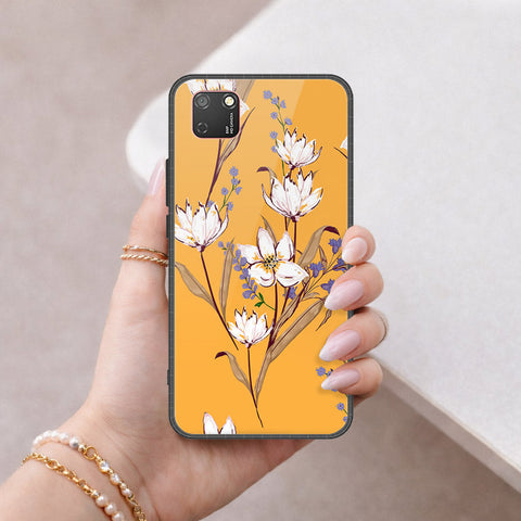 Huawei Y5p Cover - Floral Series - HQ Ultra Shine Premium Infinity Glass Soft Silicon Borders Case