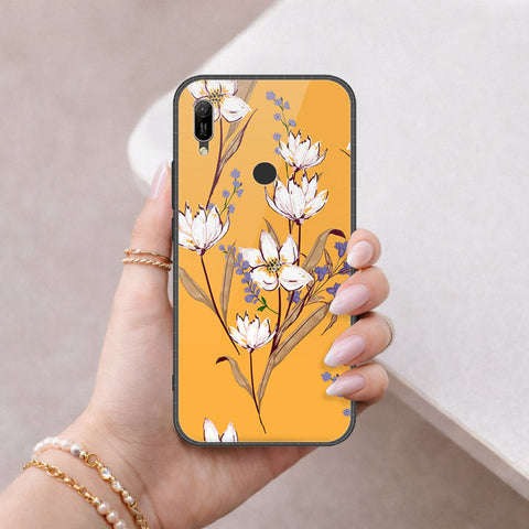 Huawei Y6s 2019 Cover - Floral Series - HQ Ultra Shine Premium Infinity Glass Soft Silicon Borders Case