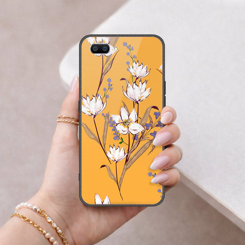 Realme C1 Cover - Floral Series - HQ Ultra Shine Premium Infinity Glass Soft Silicon Borders Case